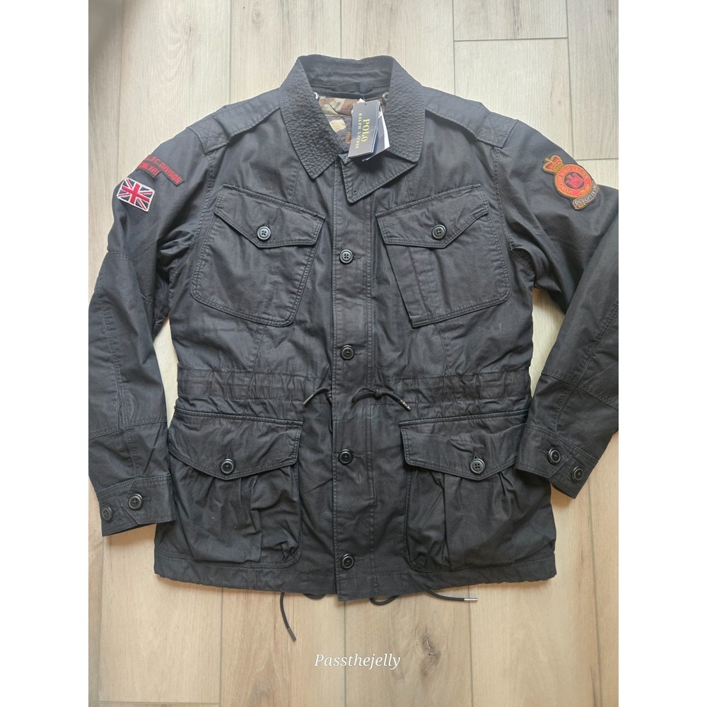 Polo Ralph Lauren Jacket Mens Medium Royal Military Field Camo Lined Patch NWT